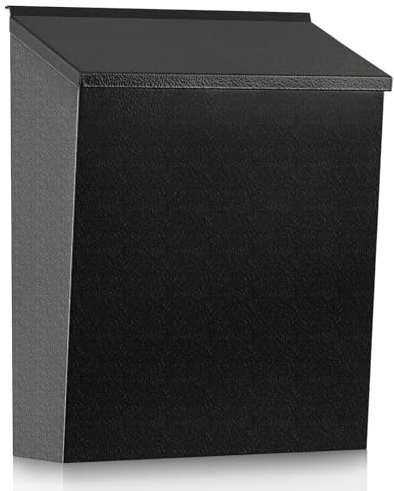KYODOLED Convenient and Durable Wall Mount Mailbox for Outside, Easy Installation, Ample Storage Space to Accommodate Standard-Sized Letter, Magazine, Check, Black, Drop Box for Home or Apartment