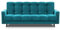 Mars Meble Schlafsofa mit Bettkasten - Dreisitzer 220cm Breit Polstersofa mit Schlaffunktion Nancy BIS, aus Velours Sofa mit Federkern Holzbeine, Stoff: Kronos 13 - Hellblau