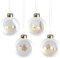 Kleine Frost Medaillons im 4er Set mit Gold, handgefertigte Weihnachtskugeln aus Klarglas in 4 verschiedenen Design als Weihnachtsdeko, 5 cm Durchmesser, zum Dekorieren & Verschenken an Weihnachten