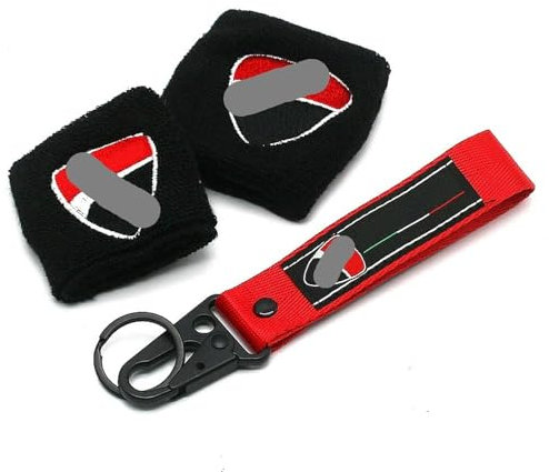 RED/BLACK Motorcycle Front Brake Fluid Reservoir Cover Sock Rear Brake Clutch Fluid Reservoir Oil Cup Protector For Du&cati Motorcycle Oil Filler Cup Tank Cap