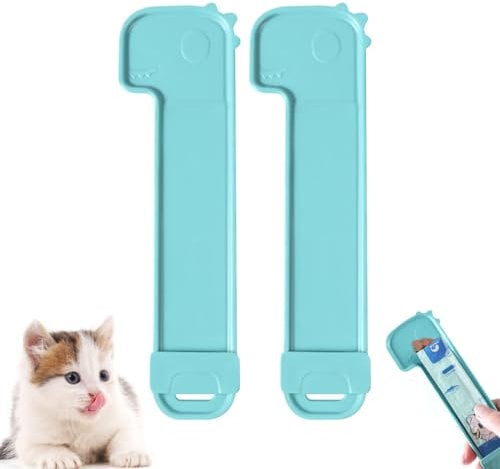 DONGKER 2PCS Cat Strip Feeder, PP Lickable Cat Treats Spoon for Lickable Cat Liquid Snacks Wet Food