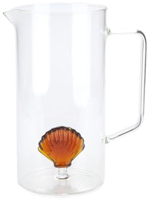 balvi Krug Atlantic Shell Farbe Bernstein Handgemacht aus Borosilikatglas 1,3 l