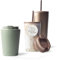 MAMEIDO Thermobecher personalisiert 350ml - Kaffeebecher to go mit Namen aus Edelstahl doppelwandig isoliert, auslaufsicher - Namensgravur als personalisiertes Geschenk (Desert Sage, 0,35l)