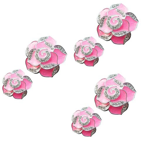 SOLUSTRE 3 Paar auto lüftungs dekoration auto luftentfeuchter car humidifier Innenraum des Autozubehörs - Blumendekorationen für Lüftungsschlitze Rosa