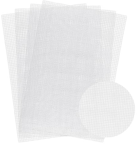 4 Stück 4 Count Plastic Mesh Canvas Sheets für Stickerei,30 * 20cm Kunststoffgitter,Weich Fursuit Auge Mesh, Kunststoff Needlepoint Leinwand für Handarbeiten DIY, Stricken Häkeln Projekte