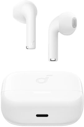 Soundcore by Anker K20i In-Ear Bluetooth Headphones, 36 Hours Playtime, Fast Charging, Clear Sound, Comfortable Fit, Clear Calls with ENC 2-Microphone, Customizable EQ, IPX5, Bluetooth 5.3, White