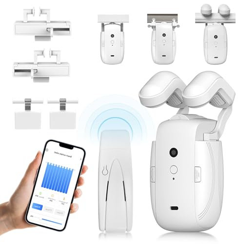 Gotrain Automatischer Smart Vorhang Öffner 3 in 1 WIFI Smart Fernbedienung mit App/Timer, Elektrischer Vorhangmotor Leise Vorhang Öffner und Schließer für Römerstange/T-Schiene/U-Schiene
