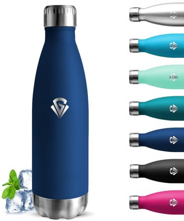 Grsta Gourde- 750ml- Gourde Isotherme, Sans BPA, Gourde Enfant, 24h Froid & 12h Chaud, Bouteille Isotherme, Anti Fuite, Bouteille d'eau pour l'École, Bureau, Voyage Camping, Sport, Yoga, Bleu Foncé