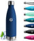 Grsta Gourde- 750ml- Gourde Isotherme, Sans BPA, Gourde Enfant, 24h Froid & 12h Chaud, Bouteille Isotherme, Anti Fuite, Bouteille d'eau pour l'École, Bureau, Voyage Camping, Sport, Yoga, Bleu Foncé
