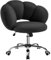 Yaheetech Fauteuil de Bureau, Chaise Pivotante Ergonomique, Dossier Confort en Nuage, Réglable en Hauteur, Charge 136 kg, pour Salon Chambre Bureau, Noir/Bouclé