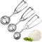 Zeripikfoasp 3 Pezzi Cucchiaio per Gelato, Porzionatori da Gelato in Acciaio Inox, Paletta per Gelato con Grilletto, Dosatore Gelato per Gelato 4 cm, 5 cm, 6 cm per Palla Gelato, Cottura, Palla Melone