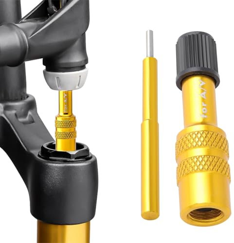 Bikee Front Fork Valve Adapter - Air Fork Inflatable Valve Adaptor | Bikee Front Fork Extender | Bikee Fork Valve Adapter bikee Pump Adaptor | Shock Pump Valve Adapter for Mountain Bikee, Road Bikee