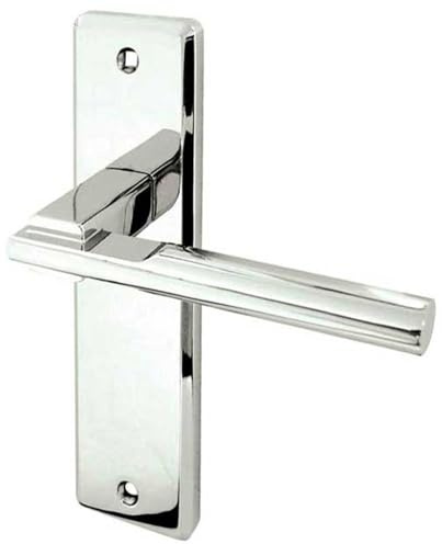 Loops Stylish Suite Door Handle in Polished Chrome for Modern Interiors - Interior Lever on Backplate