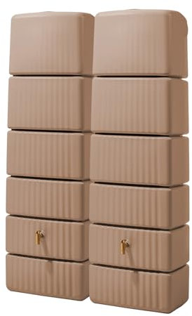 2X 330L GRAF Slim Wandtank Set mit Verbinder (Taupe)