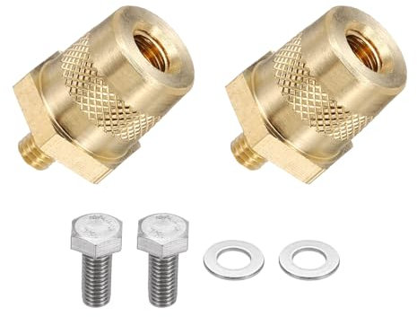 sourcing map M8 M6 Battery Terminal Charging Posts Battery Terminal Connector Post Adapter Thread Stud 2 Set