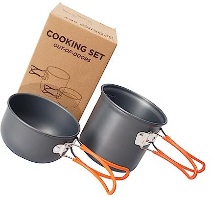 TOYANDONA Camping Kochtopf Aus Aluminiumlegierung Faltbarer Griff Rutschfest Langlebig Und Hitzebeständig Tragbarer Outdoor-kochtopf Für Wandern Picknick Backpacking Multifunktionales Kochge