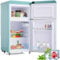Réfrigérateur Rétro, 72 litres, Double porte supérieur et inférieur, avec Volume de Congélateur de 21 litres, Frigo Congelateur Combiné, 120 kWh/an, Mini Fridge de Chambre,Bleu clair