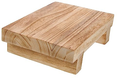 FUNNETOYU Holz Aufsteller aus Khaki Holz für Kleiner Blumentöpfe und Fotorahmen Dekorativer Holzpodest für Zuhause Einfacher Deko Ständer für Wohnkultur