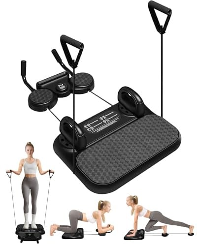 Pilates Reformer Board - 2025 Upgraded 6 in 1 Mini Multi-Purpose Home Exercise Equipment for Core/Back/Arm/Leg Workouts, Abdominal Workout Automatic Rebound AB Roller Board