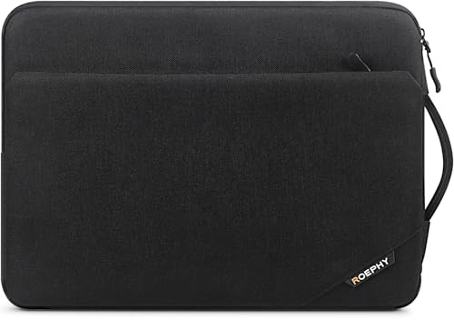ROEPHY Laptoptasche 13 Zoll Wasserabweisende Laptophülle Notebook Tasche für 13-Zoll MacBook Air M4/M3/M2, 13-Zoll MacBook Pro M2/M1, 13-Zoll iPad Pro, Surface Pro 9/10, Schwarz