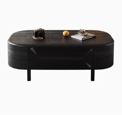 LINKIO Living Room Table Modern Rectangular Villa Living Room Retro Coffee Table TV Cabinet Solid Wood Furniture