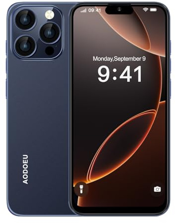 AODOEU Téléphone Portable Débloqué 4G, 8Go+64Go Android 14 Waterdrop 6,56, 8MP+21MP, Chargement Rapide Smartphone Pas Cher, 3 Slot-Dual SIM Telephone Portable Pas Cher WiFi/GPS/OTG/Type C-Bleu