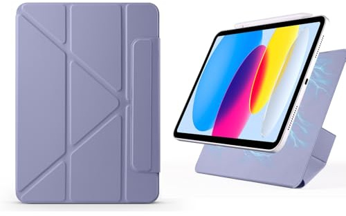 PREDCFVY For iPad Air 13-Inch M3(2024) Case,Magnetic Attachment Slim Trifold CAS Auto Wake/Sleep,Multi-Viewing Angles, Light Shell Cover(Purple 2)