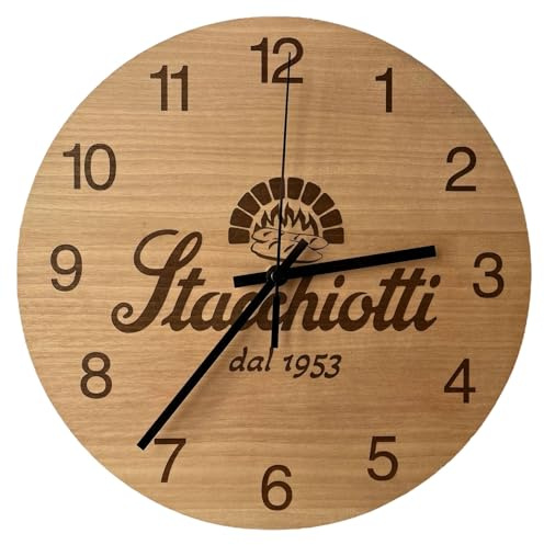 Generico Orologio da parete con logo personalizzato, Orologio da parete in legno artigianale, Gadget aziendale, idea regalo personalizzato (Logo aziendale)