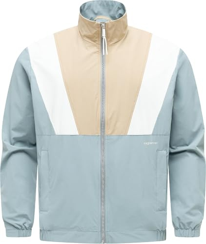 Ragwear Herren leichte Übergangsjacke im Blockmuster kurze wasserabweisende Jacke mit Stehkragen und Mesh-Innenfutter Corb S-XXL