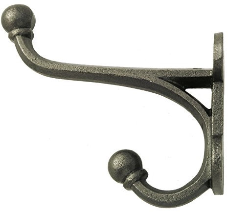 Castelion® Large and Chunky Cast Iron Hat & Coat Hook | Unique Wall Mounted Hook | Iron Hardware Perfect for Modern or Traditional Homes | 12cm x 13cm