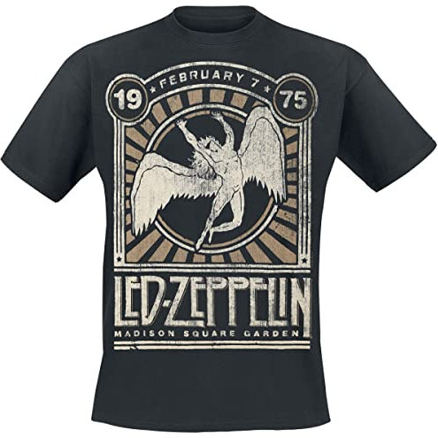 CID Men's Led Zeppelin-Madison Sq Garden T-Shirt, Black, X-Large