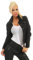 Fashion4Young 11287 Damen Jeansjacke Damenjacke Jeans Jacke Kurze Jacke Nieten schwarz (M=38, schwarz)