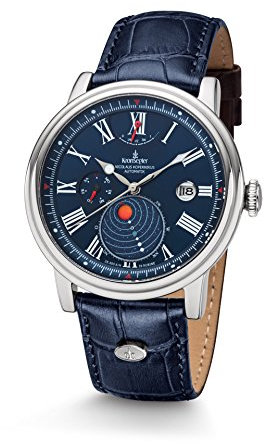 Kronsegler Kopernikus Herren Armbanduhr Automatik Stahl-blau mit Sonnenkonstellation