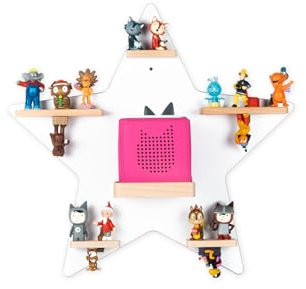 BOARTI Kinder Regal Stern in Weiß - für die Toniebox und ca. 35 Tonies - zum Spielen und Sammeln, 1004