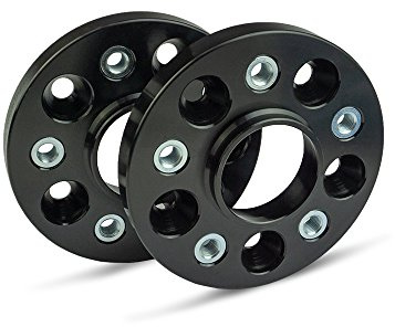 SCC Spurverbreiterung 13216BWS - Buchse schwarz eloxiert - LK: 120/5 NLB: 72,6 GEW: M12x1,5 - 20mm - 2 Stück