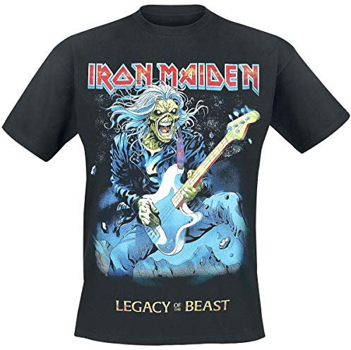 Official Iron Maiden Eddie On Bass T-Shirt Black