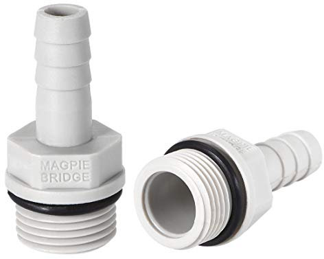 sourcing map Adaptateur raccord flexible PVC 8mm 5/16 Barbillon x3/8 G tuyau mâle 2Pcs