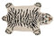 Fisura - Fußmatte außen Weißer Tiger aus Kokosnuss mit Rutschfester PVC-Rückseite. Lustige Welcome Fußmatte. Handbemalt. Größe: 70 cm x 40 cm.