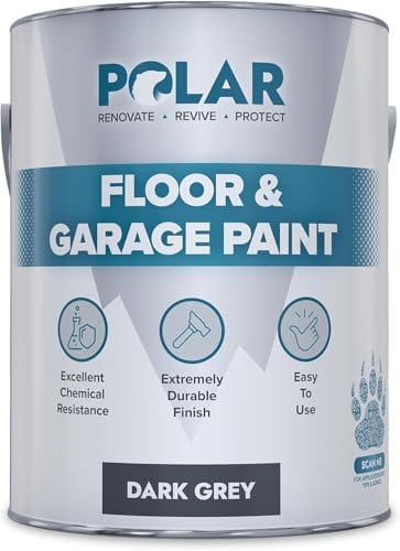 Polar White Floor & Garage Paint - 5 Litre | Ideal Garage Floor Paint for Garages, Warehouses & Concrete Floors | Hard Wearing & Slip Resistant | Mid-Sheen Finish | Interior Use