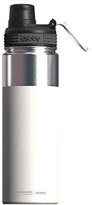 Asobu BPA Free Alpine 18 OZ Flask Water Bottle Made of Stainless Steel with Easy Grip Handle and Easy Access Spout Stays Hot/Cold for 12/24 Hours (White)