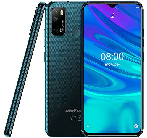 Ulefone Note 9P Teléfono Android 10, 6.52 '' Smartphone 16MP Cuatro Cámara, Octa-Core 4GB+64GB, Ranura para 3 Tarjetas, Doble SIM Móvil, 4500mAh Batería OTG, Desbloqueo Facial+Huella Digital Verde