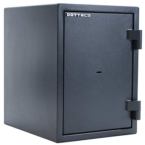 Rottner feuersicherer Dokumententresor EN1 Fire Hero 50, Doppelbartschloss, Anthrazit, BxH 360x490 mm, Befestigungsmaterial inklusive, leichter Feuerschutz 30 Minuten für Dokumente, 1 Fachboden