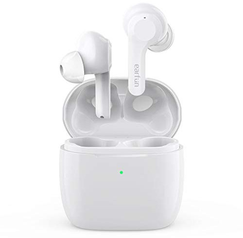 EarFun Bluetooth Kopfhörer, Air In Ear Kopfhörer Bluetooth mit 4 Mics Geräuschabschirmung, Stereo-Bass, Lautstärkeregler, In-Ear-Erkennung, 35 Std. Akku, Touch-Bedienung, IPX7, Wireless Charging