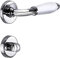 JUVA Drückergarnitur Chrom - Porzellan weiß Türbeschlag | MARINA 108 | 1 Stück Türgriff Zimmertür | Türdrücker Antik Vintage Innentüren | Türklinke WC - Badezimmer | Design Türgarnitur mit Schrauben