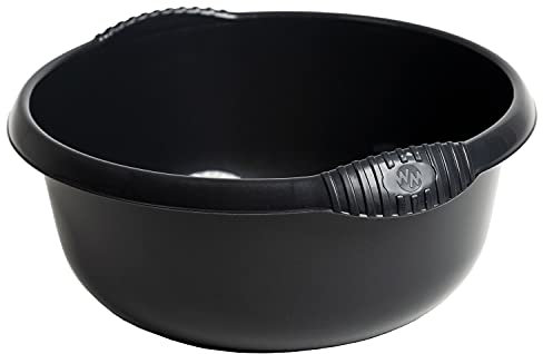 #11 1x Schüssel rund schwarz - 7 Liter - 32 cm - Waschschüssel Spülschüssel Wasserschüssel - Lebensmittelecht - Kunststoff Spüle
