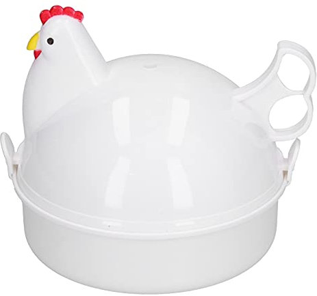 Vaporera para huevos, cocina para huevos, resistente al calor, 4 ranuras, color blanco con hebillas de seguridad para cocina para el hogar