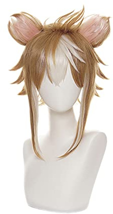 Anime Cosplay Perücke, Genshin Impact Perücke, mit Kostenloser Perückenkappe, für Halloween, Party, Karneval, Nachtleben, Konzerte, Hochzeiten (Gorou)