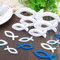 42 Pcs Holzfische Deko-6 große Fisch Taufe Deko + 36pcs Streudeko Tischdeko Taufe Taufedeko Junge Mädchen Deko Taufe Kommunion Konfirmation Deko (Weiß-Blau)
