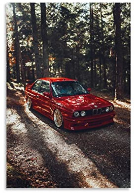 ZHUTOU Auto-Poster, Bmw E30 M3, Leinwand-Kunstposter und Wandkunst, Bilderdruck, modernes Familienschlafzimmerdekor, Poster, 40 x 60 cm