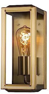 Konstsmide Wandleuchte Carpi | Stahl/klares Glas | E27 | messing | 12,5 cm (L)/15 cm (B)/30 cm (H) | 7348-800